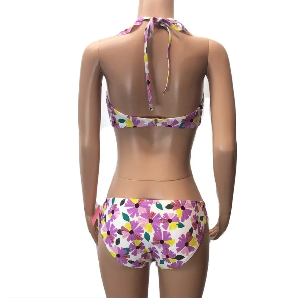 2pc Kate Spade White Floral Cruise Convertible Bikini Set